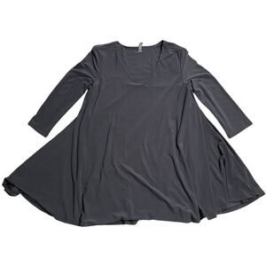 NWT Last Tango Long Sleeve Tunic Swing Top Womens Large USA Lined Gray Style 956